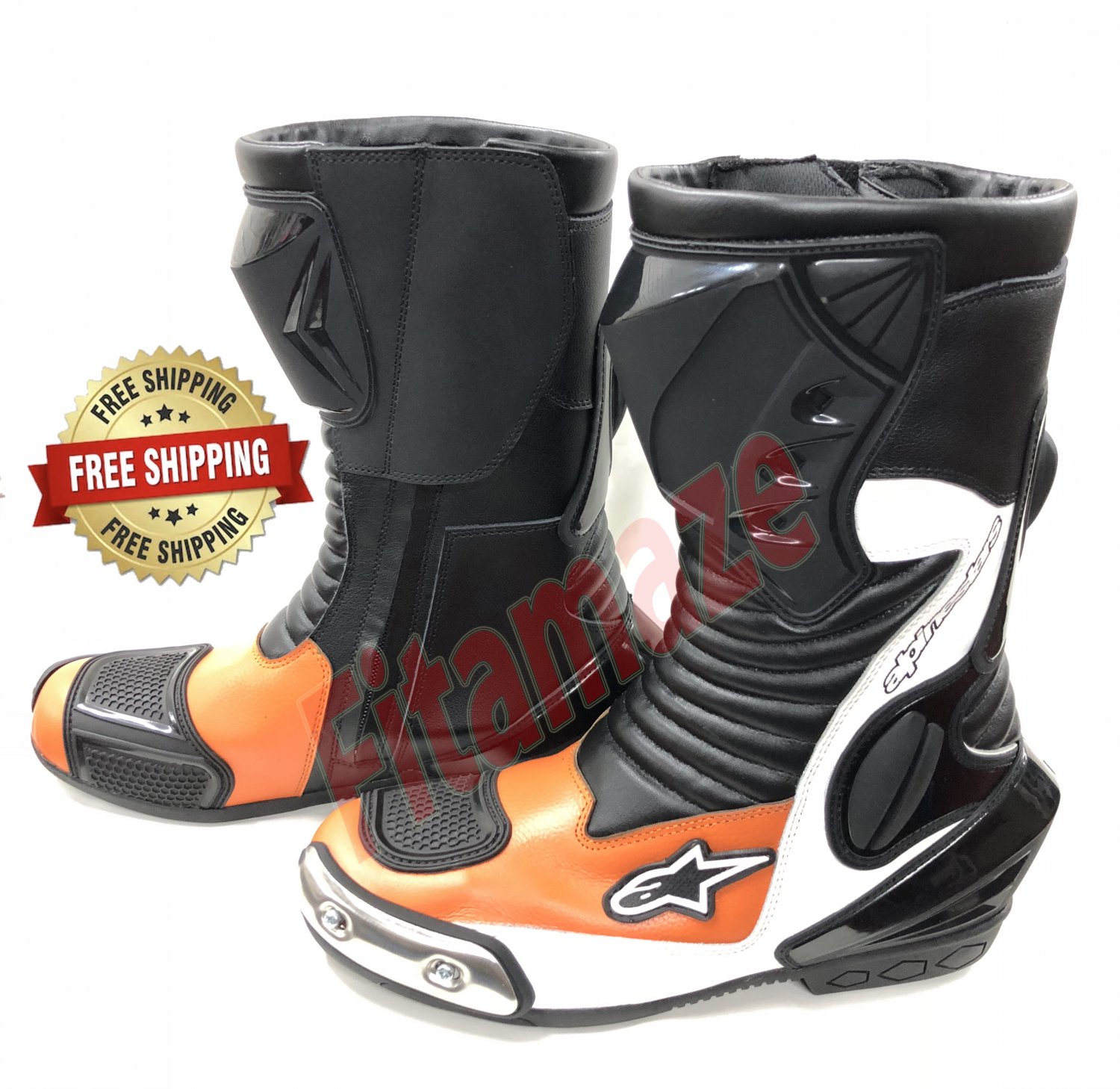 Alpinestars  Motorcycle Boots Genuine Leather Motorbike Racing Shoes
