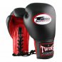Twins Special Muay Thai / MMA 16 oz. Boxing Sparring Black Leather Gloves