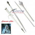 Glamdring White Sword & Staff of Gandalf  White From Lord Of The Ring