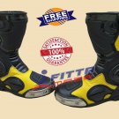 Top Quality LEATHER RACING Motorbike Shoes & Motorcycle Racing Boots Rubber Sole