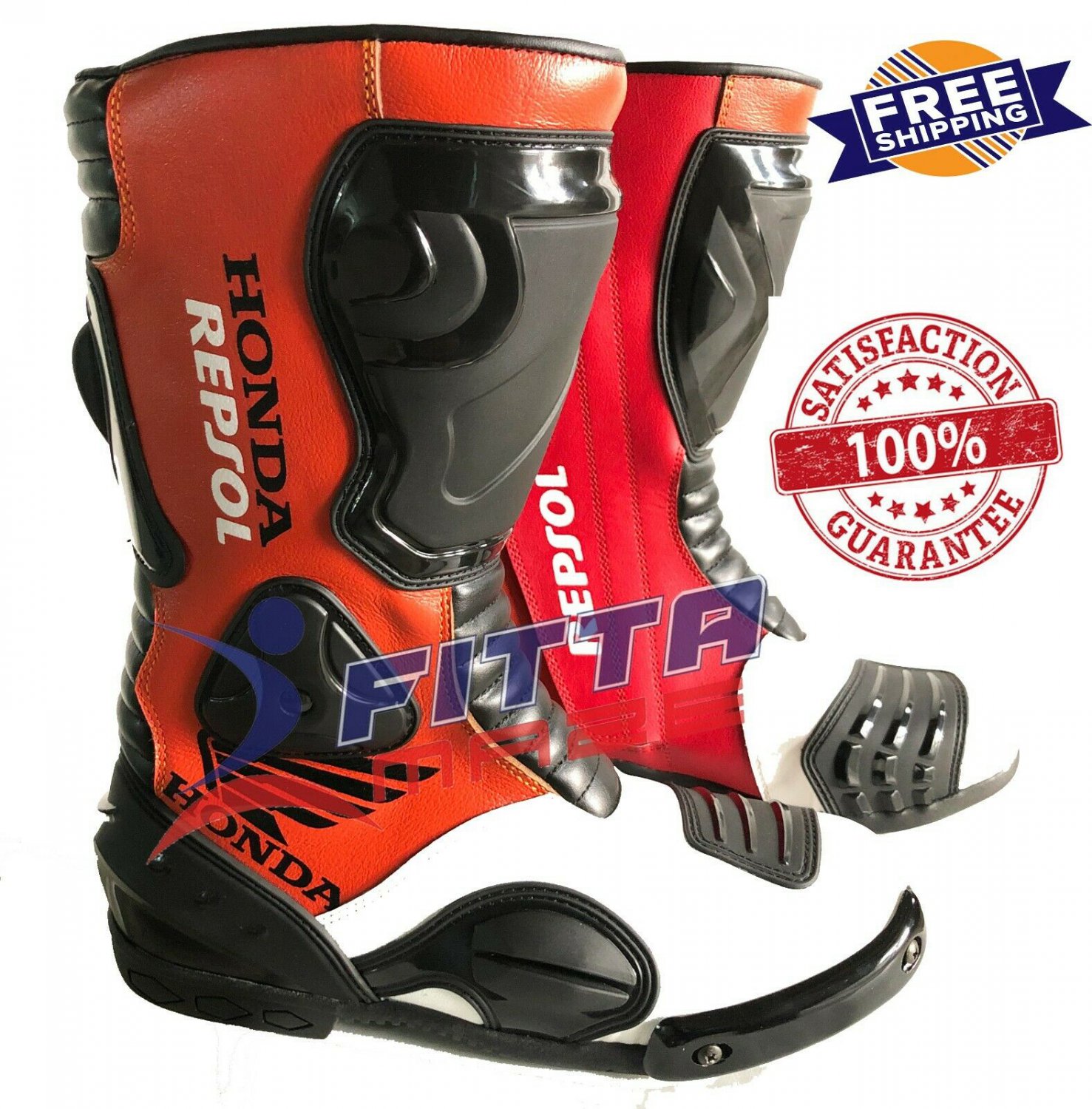 New Honda Repsol Motorcycle Bike Leather Racing Boots Motorbike Shoes