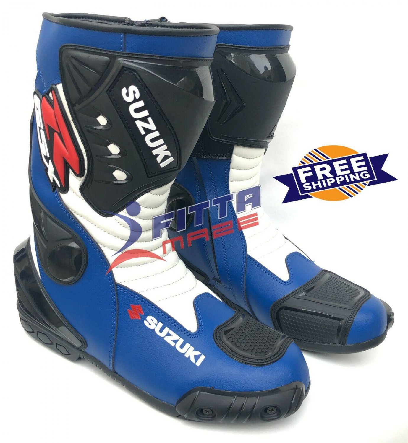 Top Quality SUZUKI GSXR Motorcycle Boots Genuine Leather Motorbike Racing Shoes
