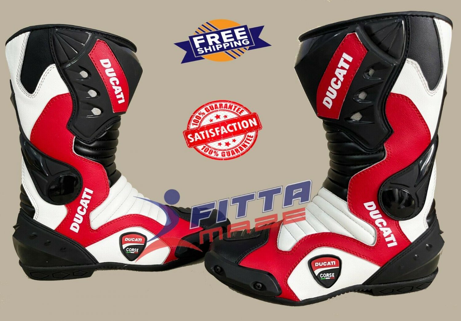 Top Quality Ducati Motorcycle Boots Genuine Leather & Motorbike Racing Shoes