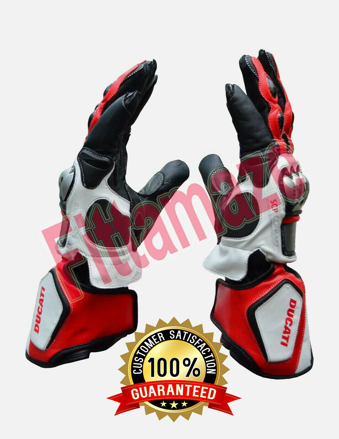 Full Protected Ducati Motorbike Original Leather Motorcycle Gloves In All Size