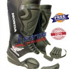 Honda White & Black Motorcycle Boots Genuine Leather & Motorbike Racing Shoes