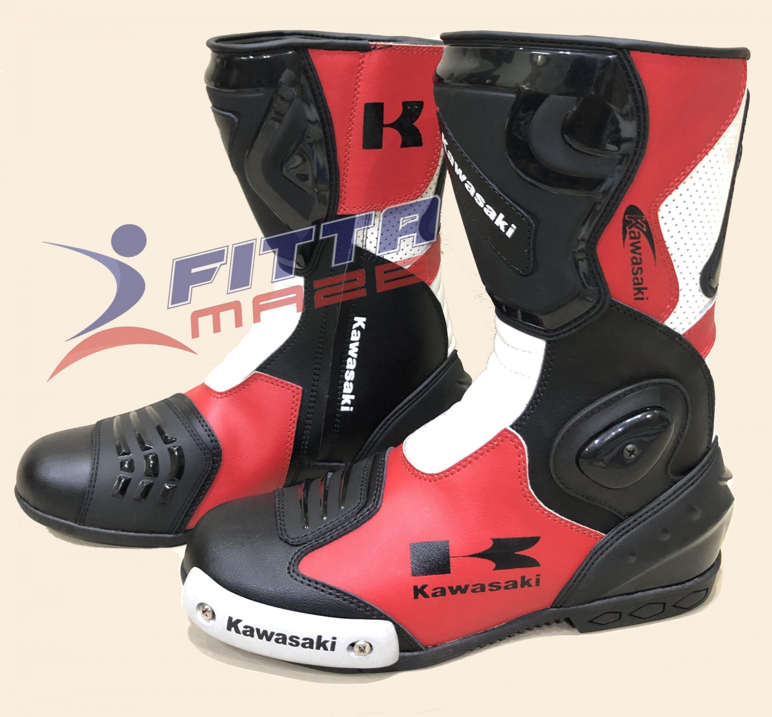 Top Quality Kawasaki Motorcycle Boots & Motorbike Racing Shoes Genuine Leather