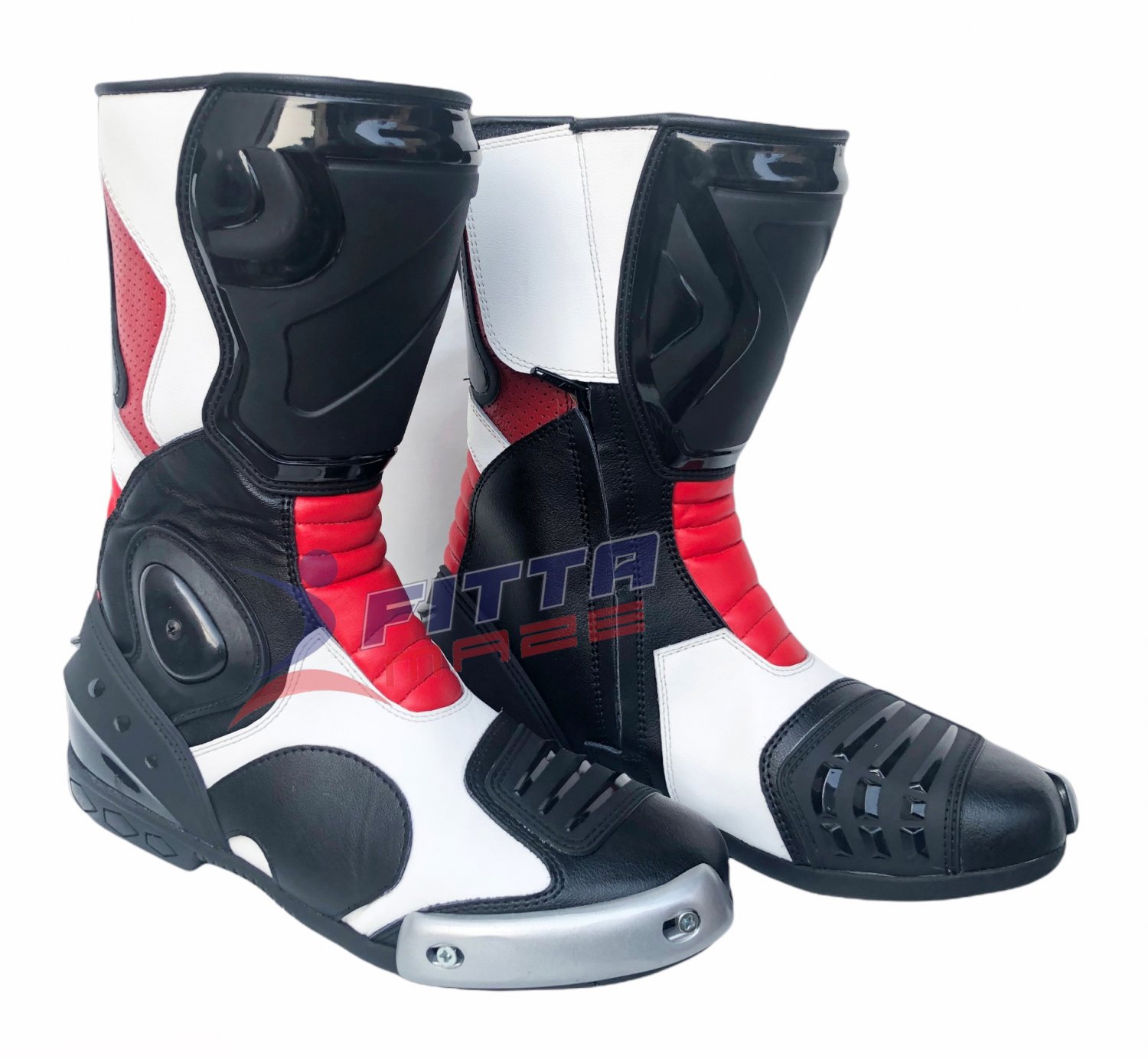 Fittamaze Motorcycle Leather boots Motorbike Leather Racing Shoes Custom
