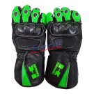 New Kawasaki Design Motorbike Racing Gloves Original Leather Motorcycle Gloves