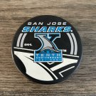 SAN JOSE SHARKS VINTAGE 10th ANNIVERSARY JERSEY PATCH and PUCK - NHL 1991-2001