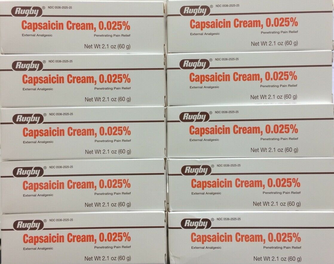 10X Capsaicin Cream 0.025 Pain Relief 2.1 oz (Pack of 10