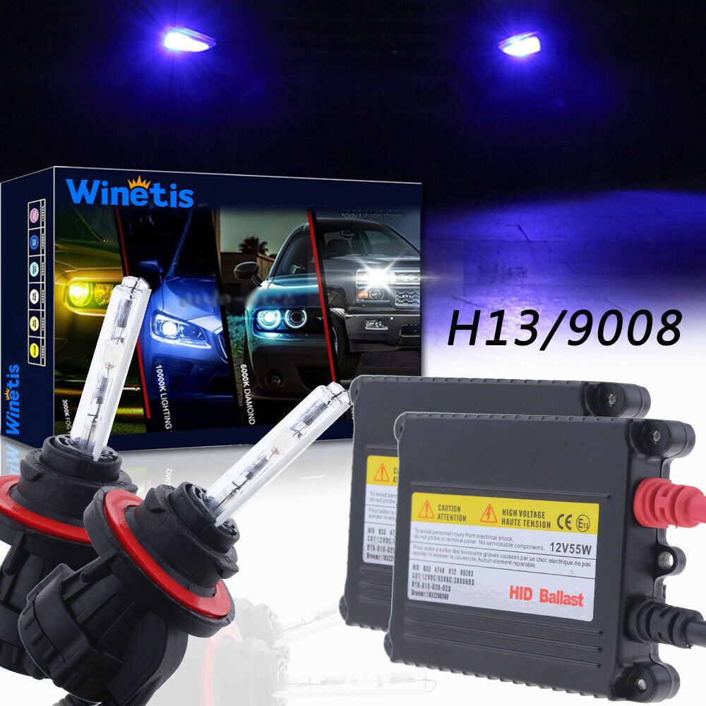 55W H13 Bi-Xenon 9008 HID Headlight for Ford F-150 2004-2014 30000K DEEP BLUE