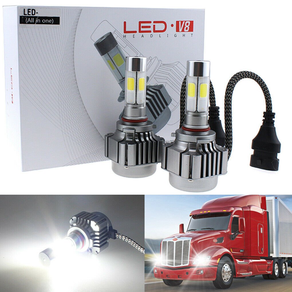 For Peterbilt 579 587 Truck 180W 4-sides High Beam LED Headlight Conversion Kit