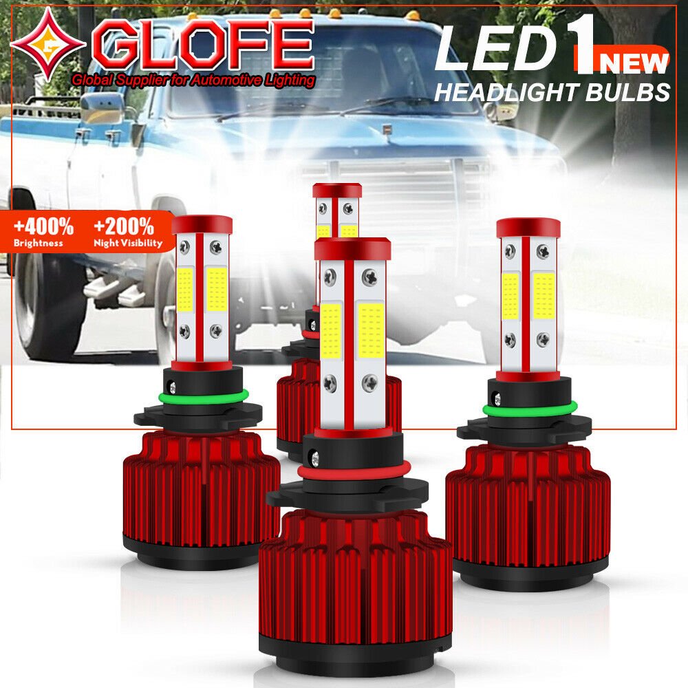 For GMC K1500 K2500 Suburban 9005 9006 LED Headlight Hi Lo Beam Combo Bulbs Kit