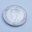 1942 Ceylon 50 Cents Coin. King George VI. Pure silver. Well preserved.