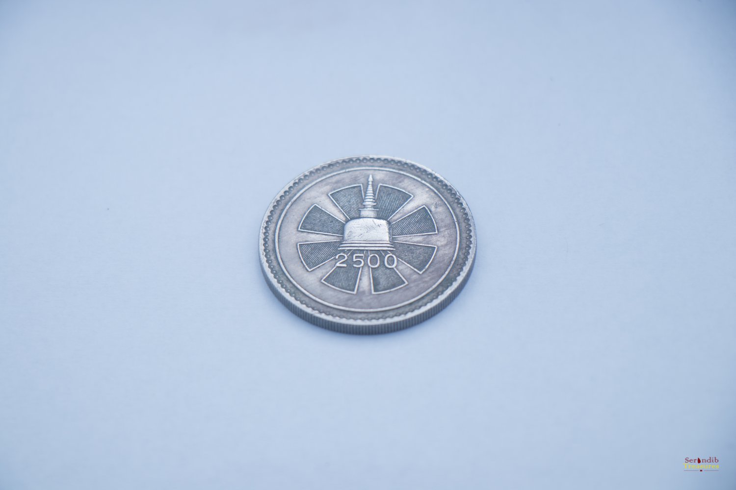 1957 Sri Lankan 1 Rupee â2500 Buddhism Annuvasary coinâ. Buddha Jayanthi coins. 64 years old.