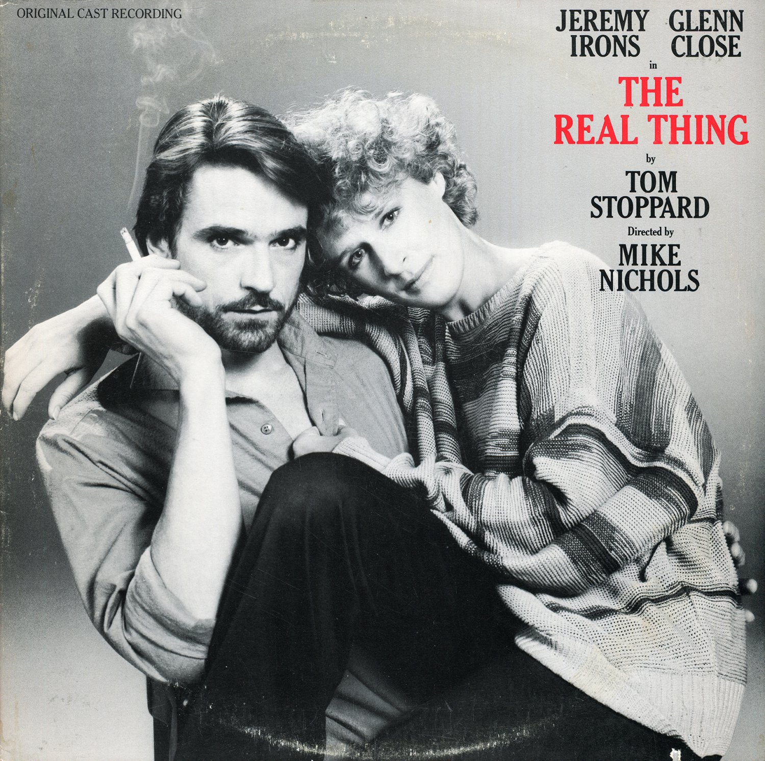 The Real Thing Original Cast Soundtrack, Jeremy Irons & Glenn Close LP/CD