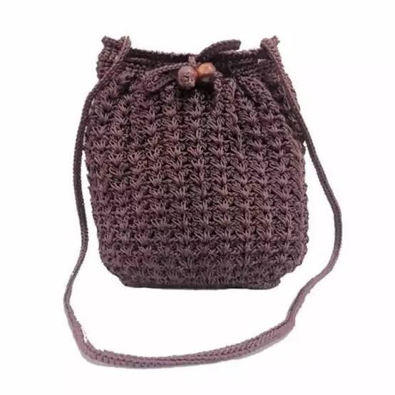 nylon yarn knitting sling bag