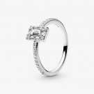 Authentic CZ Ring 925 Sterling Silver Princess Tiara Crown Sparkling Love Heart Women Jewerly LS067