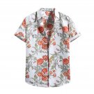 Men T Shirt, Short Sleeve Flower Hawaiian Beach Turtleneck Clothing Casual Size S