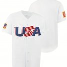 Men's Trendy Casual USA Baseball Short Sleeve Button T-shirt For Summer Sport