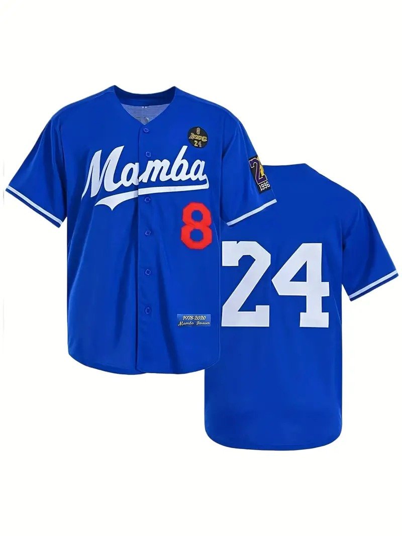 Men's Retro Memorial Baseball, #8 #24 Athletic Sport Shirt For Party Costume Gift