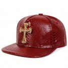 Hats & Caps, Rhinestone Metal Cross Baseball Cap Solid Color PU Leather Hip Hop Sports
