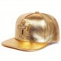 Hats & Caps, Rhinestone Metal Cross Baseball Cap Solid Color PU Leather Hip Hop Sports