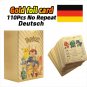110 PCS Deutsch Gold Pokemon Cards Vmax GX Vstar Collection No Repeat Toys Gift