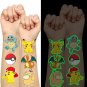 Pokemon Luminous Tattoos for Children, Glow Party Supplies Gifts, Style G