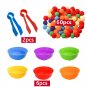 Set 68PCS Rainbow Counting Pompoms Children Toy Sorting Cup Learning Activities Math Toys