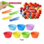 Set 78PCS Rainbow Counting Pompoms Children Toy Sorting Cup Learning Activities Math Toys