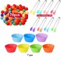 Set 78 PCS Rainbow Counting Pompoms Children Toy Sorting Cup Learning Activities Math Toys