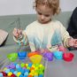 Set 78 PCS Rainbow Counting Pompoms Children Toy Sorting Cup Learning Activities Toys Math