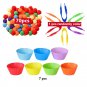 Set 78 PCS Rainbow Counting Pompoms Children Toy Cup Sorting Learning Activities Toys Math