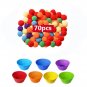 78 PCS Rainbow Counting Pompoms Toy Children Sorting Cup Learning Activities Math Toys