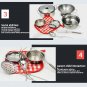 Set 10PCS Kitchen Pretend Cooking Toy Cookware for Kids Stainless Steel