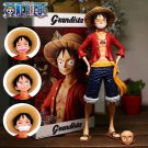 28cm Hot One Piece Anime Figure Confident Smiley Luffy Three Form Face Toys Kits