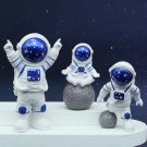 Blue 3PCS Astronaut Decor Action Figures and Moon Home Decor Statue Desktop