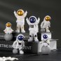 Blue 3PCS Astronaut Decor Action Figures and Moon Home Decor Statue Desktop