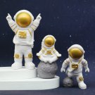 Gold 3PCS Astronaut Decor Action Figures and Moon Home Decor Statue Desktop
