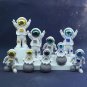 Gold 3PCS Astronaut Decor Action Figures and Moon Home Decor Statue Desktop