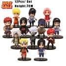 Set 12pcs Anime Figure Naruto Shippuden Hinata Sasuke Itachi Action Toys Gift