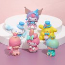 6Pcs Set Sanrio Toys Kuromi Anime Figures Doll Cute Action Gifts for Children