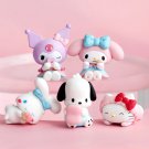 Set 5Pcs Sanrio Anime Figure Pochacco Kuromi Hello Kitty Action Figure Toys Gifts
