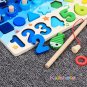 Kids Math Toys For Toddlers Educational Wooden Puzzle Fishing Shape Matching Number