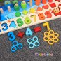 Kids Math Toys For Toddlers Educational Wooden Puzzle Fishing Shape Matching Letter