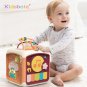 Baby Activity Cube Toddler Toys 7 in 1 Educational Shape Sorter Musical Kids Learning, Blue