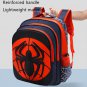 Spider Backpack + Pencil Case Boys School Bag Elementary School Waterproof Primary, Size L Navy