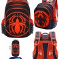 Spider Backpack + Pencil Case Boys School Bag Elementary School Waterproof Primary, Size L Navy