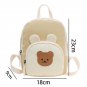 Korean Canvas Kids Backpack Children's Schoolbag Cartoon Bear Bunny, Beige